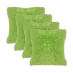 GENERICO - Fundas Cojines Peludos 40x40 Pack 4 Unidades Microfibra