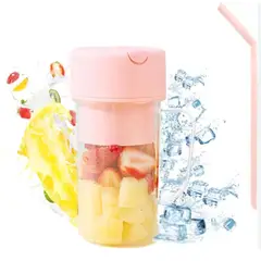 GENERICO - Mini Licuadora Portátil Recargable USB - Batidora Personal de Jugos Color Rosa