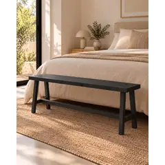 GENERICO - Banqueta madera negro 120cm