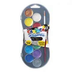 CARIOCA - Acuarelas Metálicas 12 Colores con Pincel