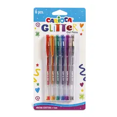 CARIOCA - Bolígrafos Gel con Glitter 6 Unidades