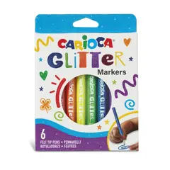 CARIOCA - Marcadores con Glitter 6 Unidades
