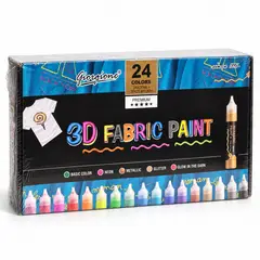 GIORGIONE - Set 24 Pinturas 3D para Tela 30 ml + 3 Pinceles