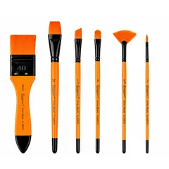 GIORGIONE - Set 6 Pinceles G-A8010 100% Nylon Mango Naranja