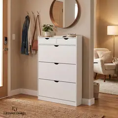 ELEMENT DESIGN - Zapatero Organizador Delgado de 3 Niveles 80x17x130 cm