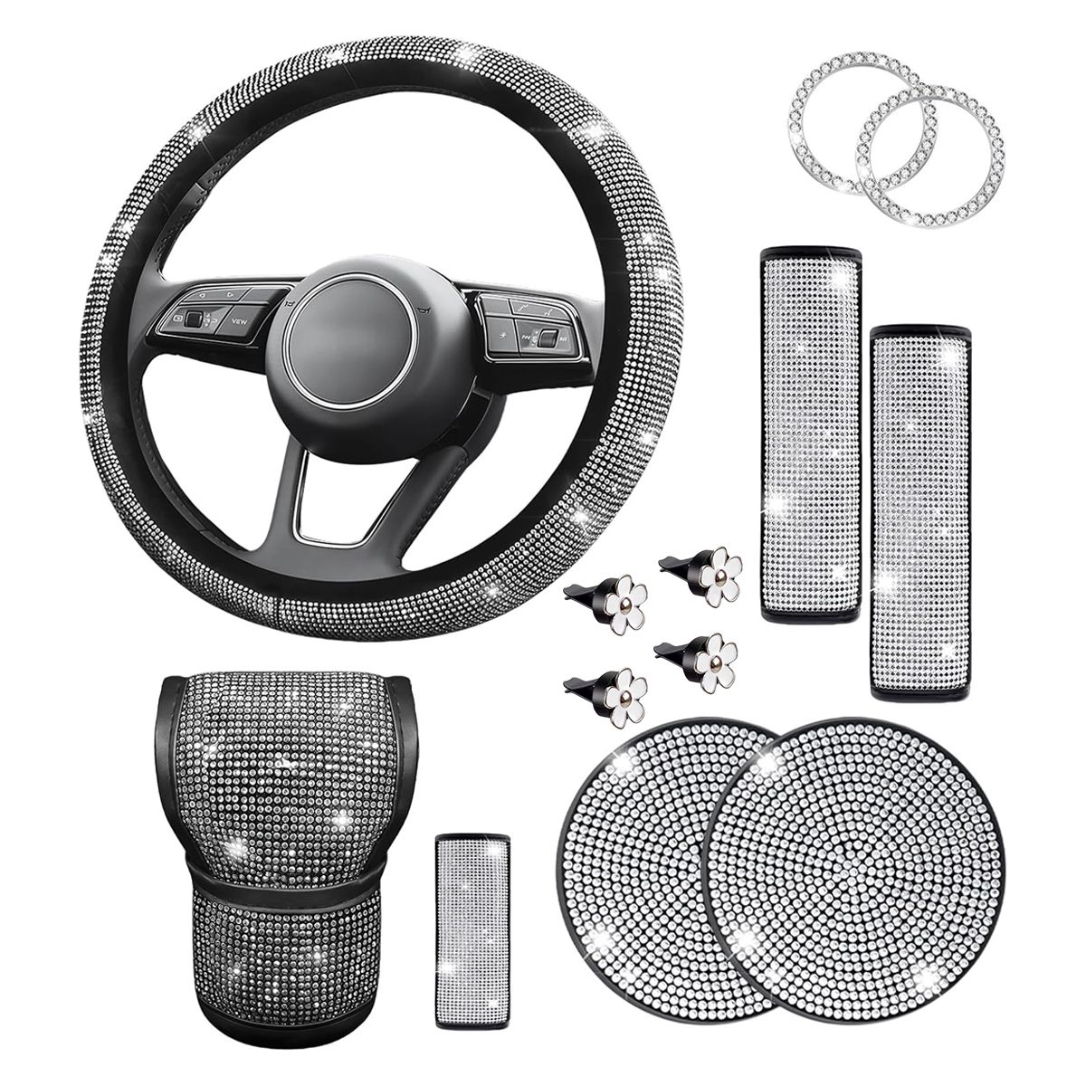 ATURE - Set 13 Fundas Protectoras Cubrevolantes Universal Diamante