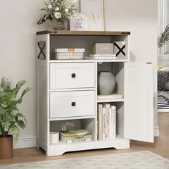 YOMYM - Aparador Armario de almacenamiento Blanco 70×30×96CM