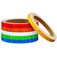 KUANGYE - Cintas adhesivas 6 rollos cinta reflectante 6 colores adhesivos de seguridad nocturna 1 cm x 8 Mts