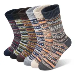 KUANGYE - 6Pares Calcetin Lana Cachemira Invierno Grueso Sin Costura Mujer