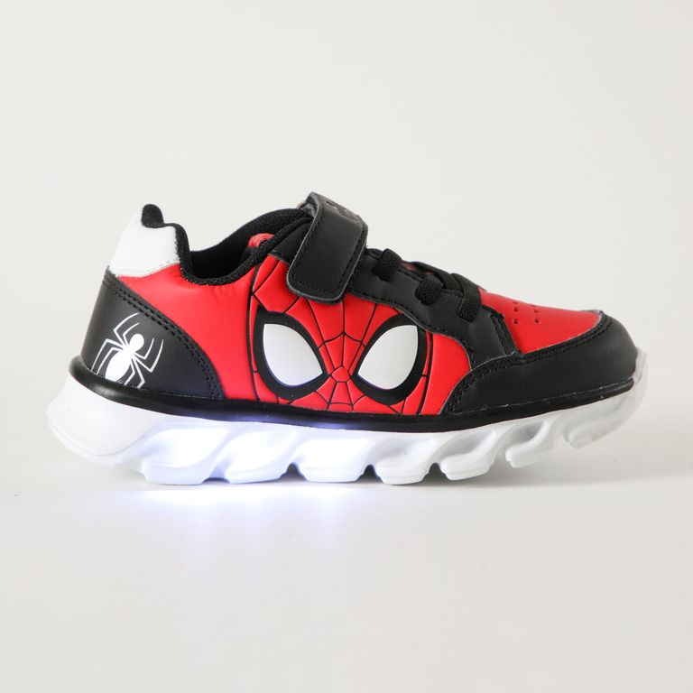 Zapatillas Con Luces Niño Personaje Spiderman Rojo