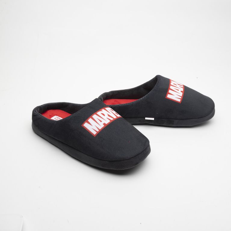 Pantufla Hombre Logo Negro