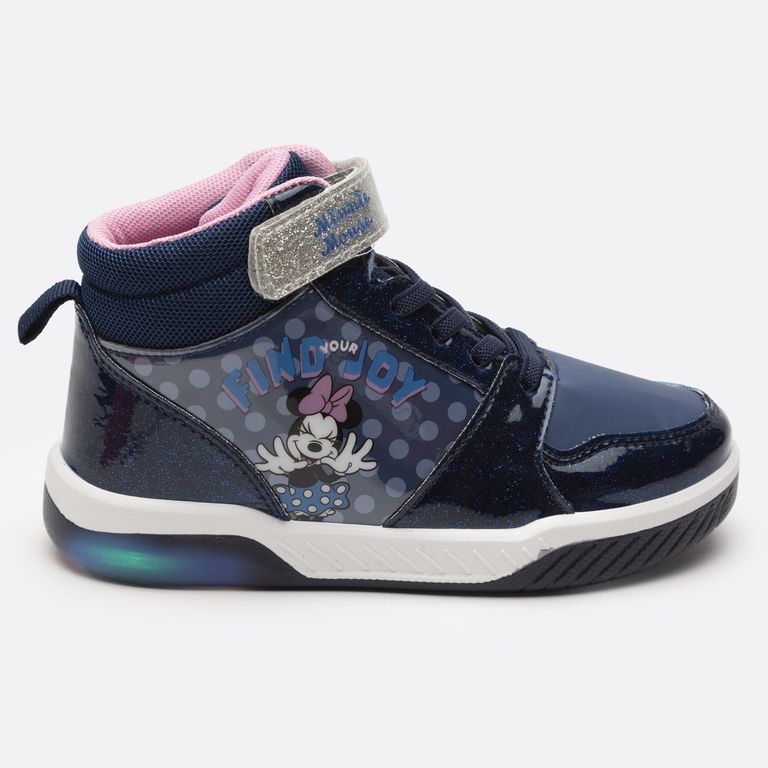 Zapatillas Con Luces Niña Feliz Minnie Azul