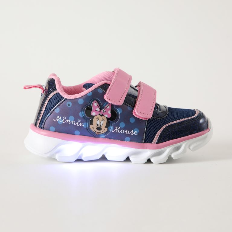Zapatillas Con Luces Niña Puntos Minnie Azul