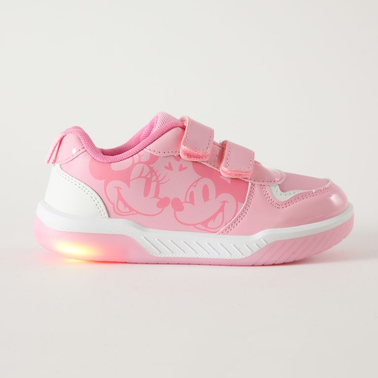 Zapatillas Con Luces Niña Love Minnie Rosado