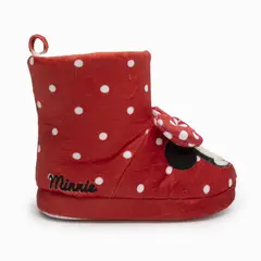 DISNEY - Pantufla Bota Niña Puntos Minnie Rojo