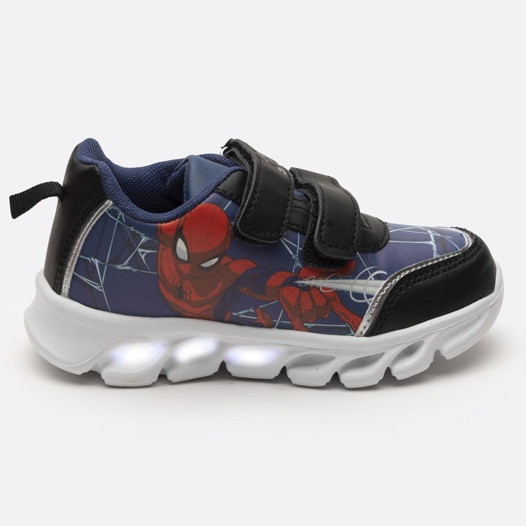 Zapatillas Con Luces Niño Accion Spiderman Azul
