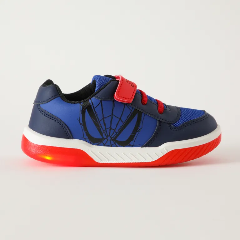 Zapatillas Con Luces Niño Monocromatico Spiderman Azul