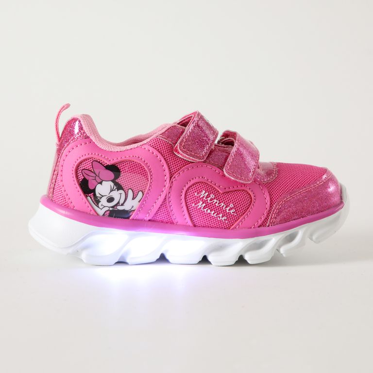 Zapatillas Con Luces Niña Contenta Minnie Rosado