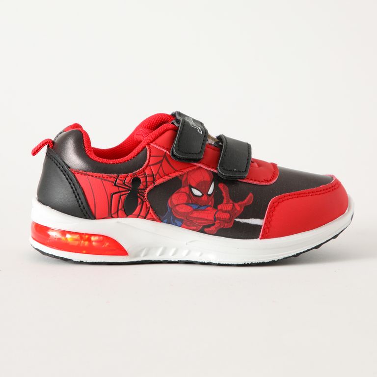 Zapatillas Con Luces Niño Accion Spiderman Rojo