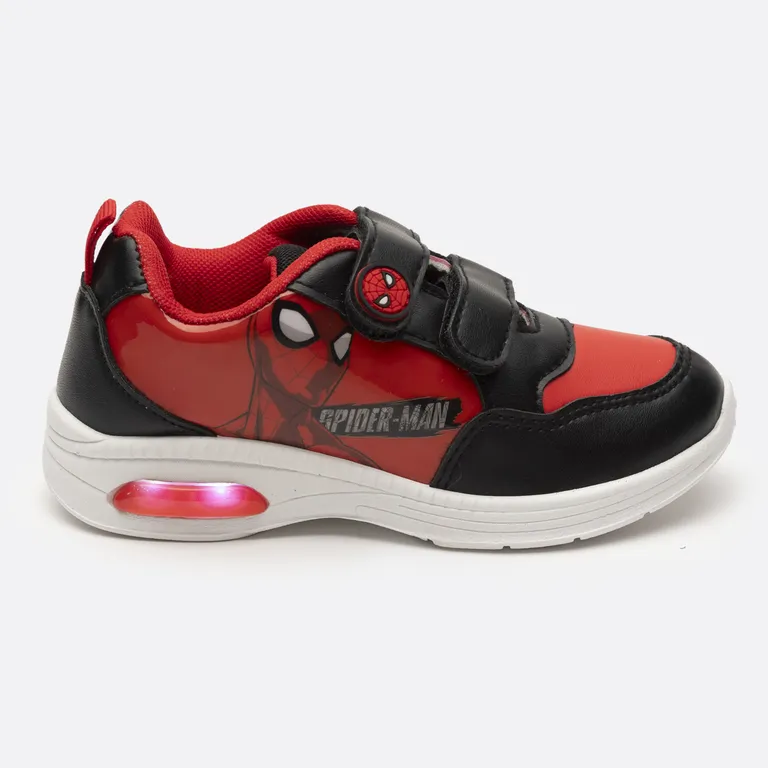 Zapatillas Con Luces Niño Amazing Spiderman Rojo