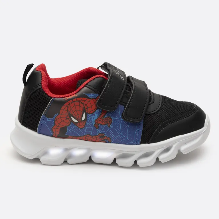 Zapatillas Con Luces Niño Telaraña Spiderman Azul