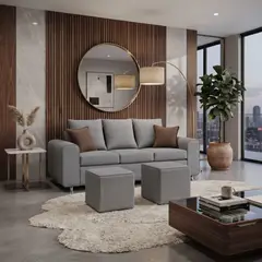RUZAM MOBEL - SOFA LEGEND 3 CUERPOS + 2 POUF