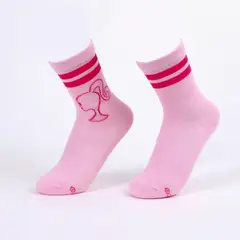 BARBIE - Calcetín 2P Niña Logo Rosado