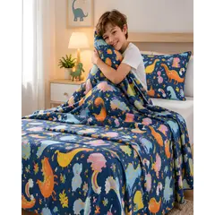 MYLHOGAR - Sábanas Infantiles Estampadas de Dinosaurios para Cama Infantil