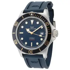 GLYCINE - Reloj análogo Combat Sub para hombre 42 mm azul con pulsera de goma modelo GL0327
