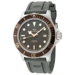 GLYCINE - Reloj análogo Combat Sub para hombre 42 mm verde con pulsera de goma modelo GL0329