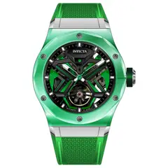 INVICTA - Reloj análogo Celestial para hombre 45 mm verde con pulsera de goma modelo IN-69546