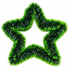 GENERICO - Pack 2 Estrella Navideña Decorativa de Tinsel Verde – Ideal para Puertas, Paredes y Ventanas
