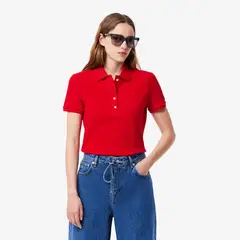 LACOSTE - Polera Mujer De En Piqué De Algodón Stretch Rojo