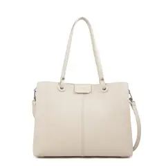 AMPHORA - Cartera tote tres divisiones elandra blanco crudo