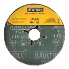 UYUSTOOL - DISCO LIJA FIBRA P/MADERA 4 1/2" #40 Set x5 UYUstools