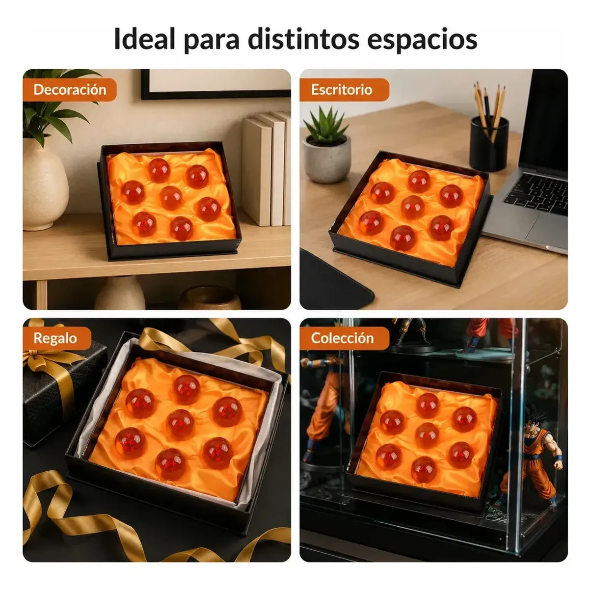 GENERICO - Caja 7 Esferas Dragon Ball Z, Regalo Colección Niños Adultos