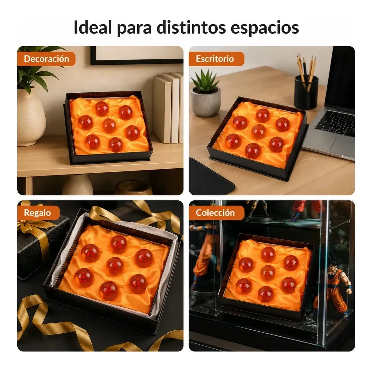 GENERICO - Caja 7 Esferas Dragon Ball Z, Regalo Colección Niños Adultos
