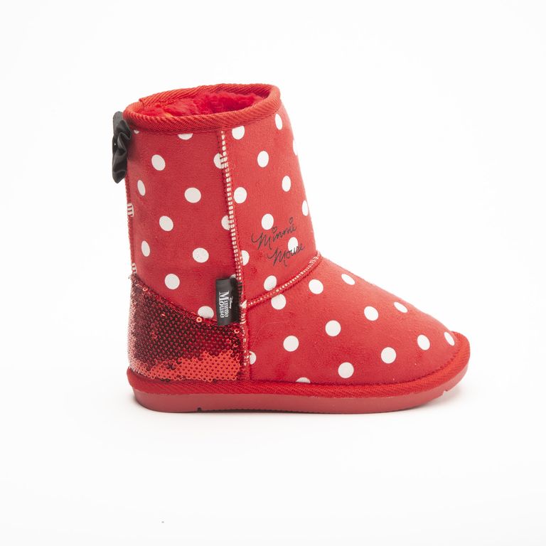 Bota Chiporro Niña Puntos Minnie Rojo