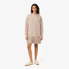 LACOSTE - Vestido Mujer Sudadera De Algodón Oversized Beige