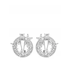 VANE COLLECTION - Aros para mujer pegado elegante novia o madrina baño de rodio pavé circones broche omega