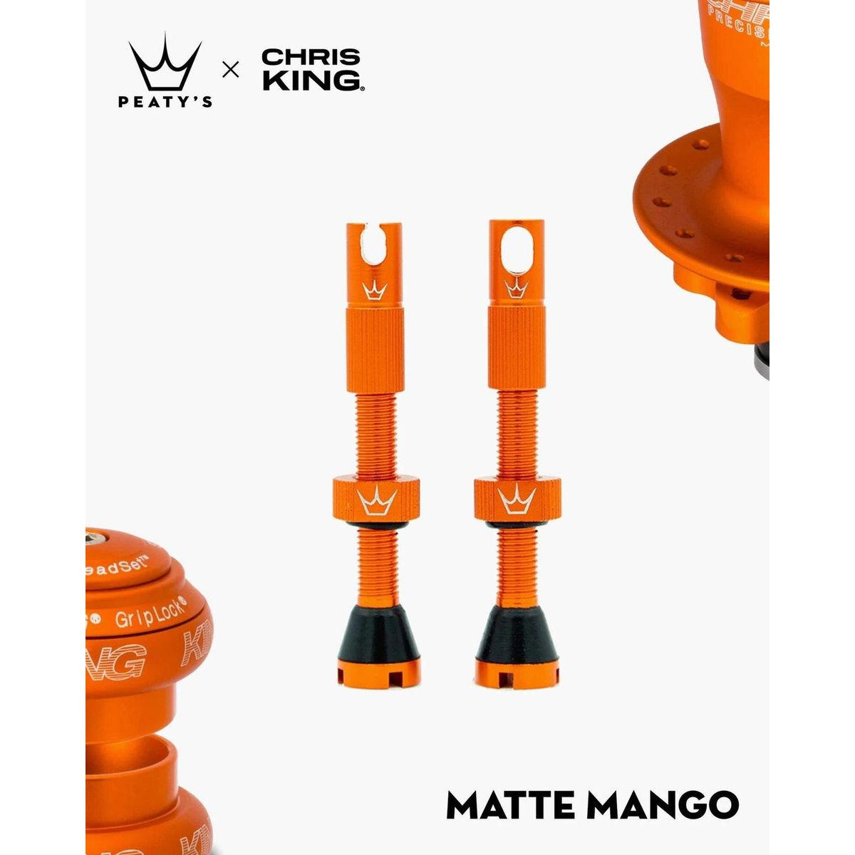 PEATYS - Valvula Tubular Chris King 42Mm Naranjo Peatys