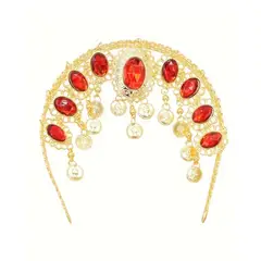 GENERICO - Corona Tiara Cintillo Danza Del Vientre Con Monedas y Gemas