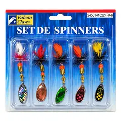 FALCON CLAW - Kit 5 Señuelos Spinner 3G N°0 y N°1 – Pesca de Truchas