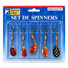 FALCON CLAW - Set 5 Spinners FK-7 5G N°2 – Señuelos para Pesca de Truchas