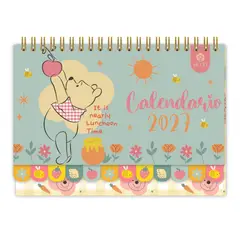 ASCOTT - Calendario Winnie Pooh Floral Verde 2027 21x12 cm