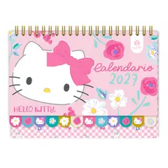 ASCOTT - Calendario Hello Kitty Floral Celeste 2027 21x12 cm