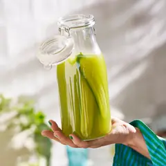 IKEA - KORKEN botella+tapa 1 l vidrio incoloro