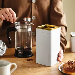 IKEA - BLOMNING caja+tapa 10x10x20 col hueso/para café/té