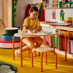 IKEA - GREJSIMOJS mesa infantil 84x42 madera/naranjo