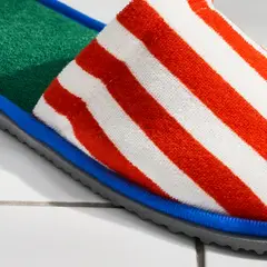 IKEA - SKOGSSALLAT pantuflas S/M rojo/blanco/rayas